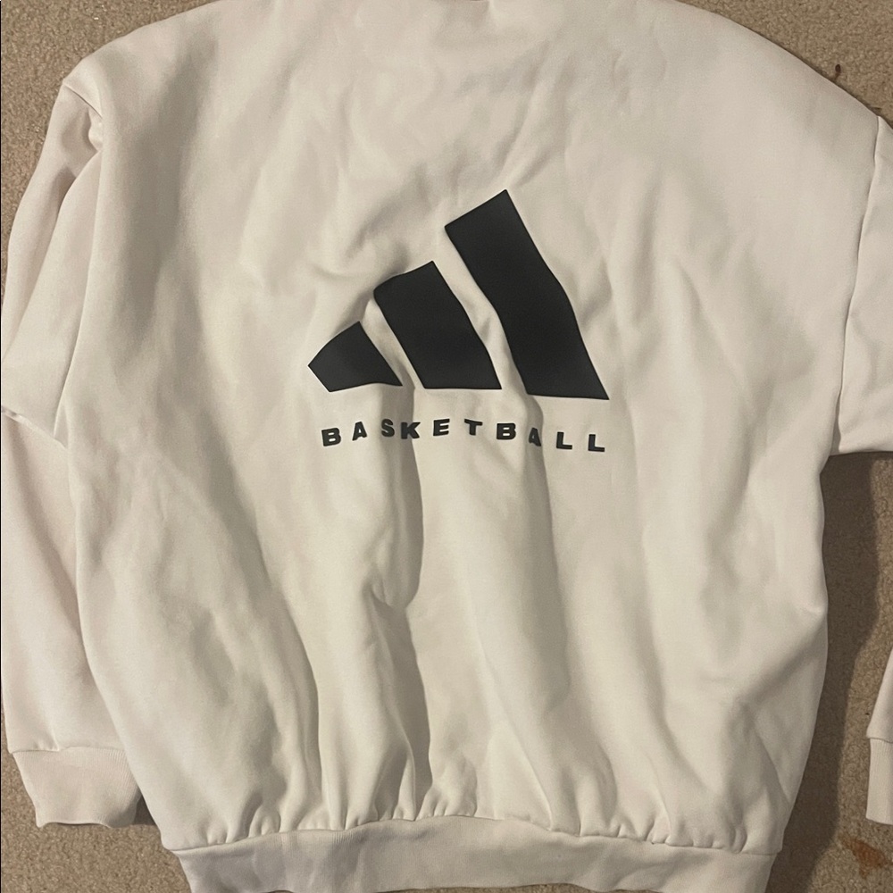 Adidas Men's White Crewneck Sweater